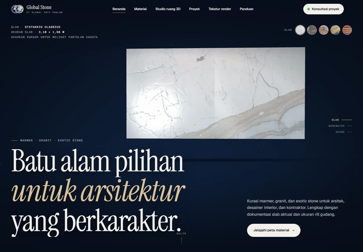Global Stone — Public website screenshot